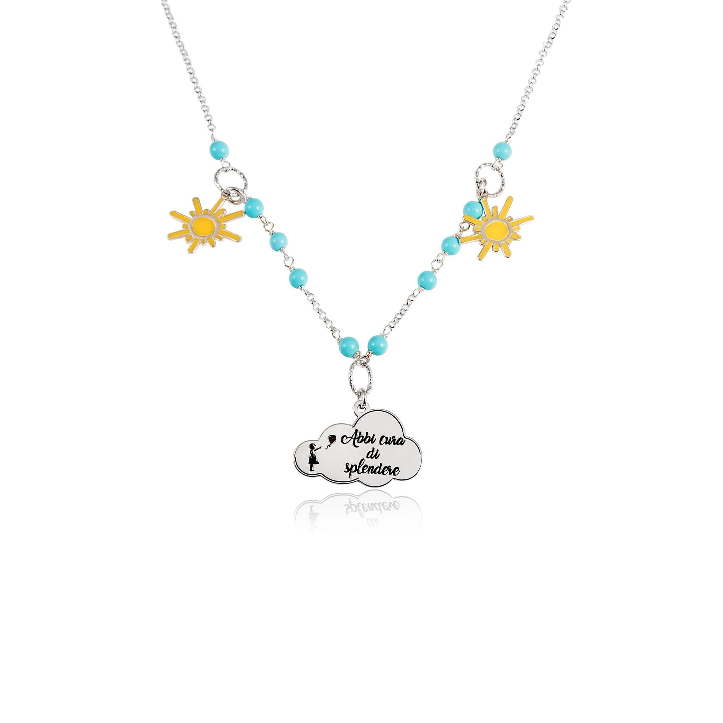 Cloud and sun choker necklace