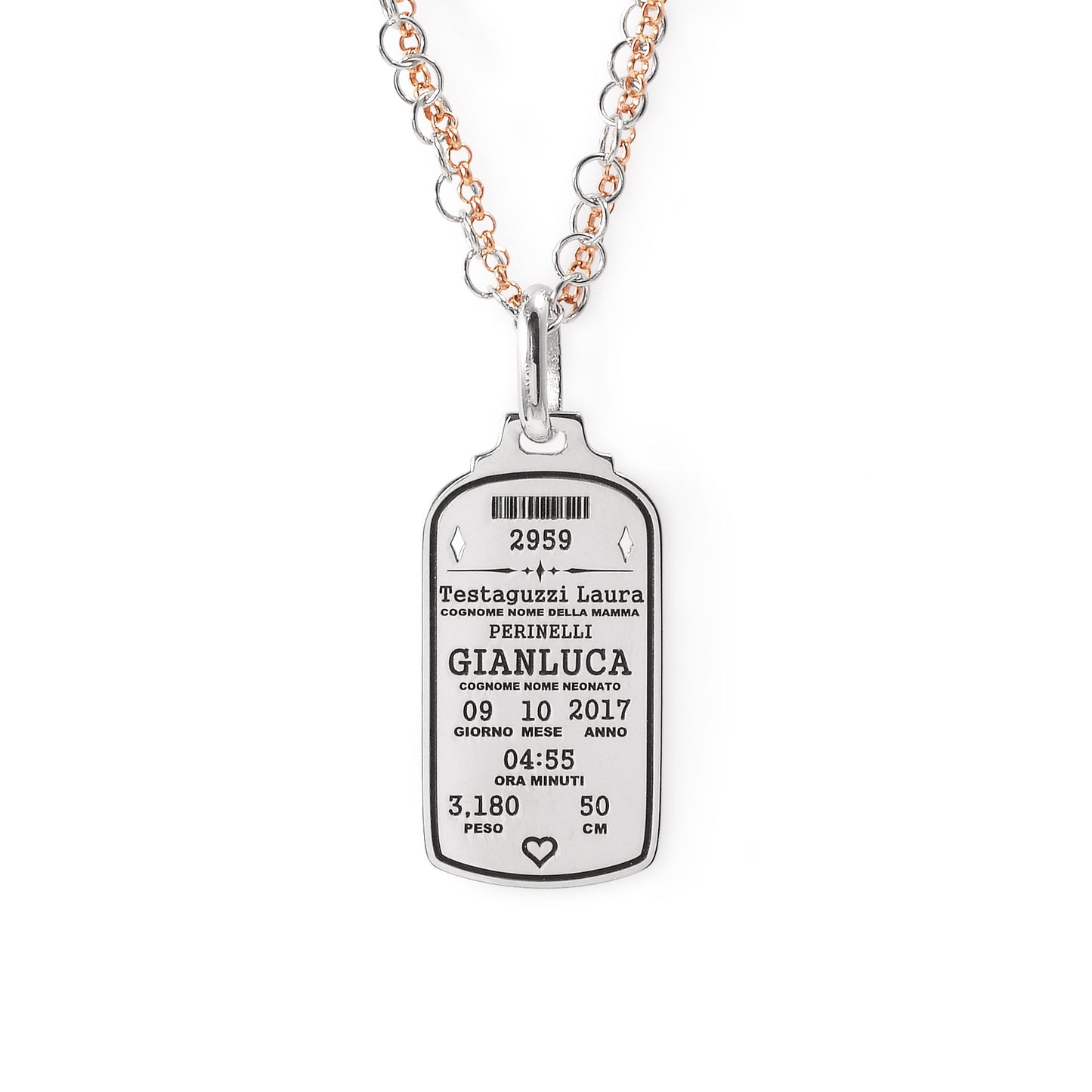 Double Link Birth Necklace