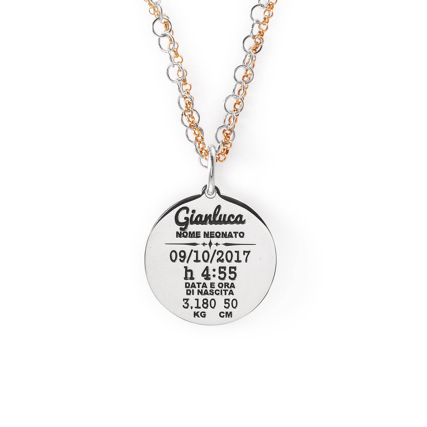 Collana Nascita Tondo Doppia Maglia