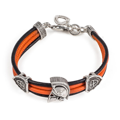 Leather Helmet and Shield Bracelet