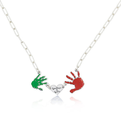 COLLANA DOPPIA IMPRONTA E CUORE